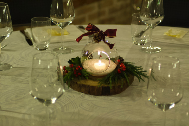 Casa Tormene centrotavola natalizio per cena di Natale aziendale a Padova